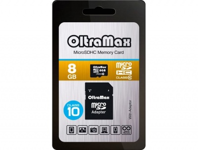 microSDHC 8GB OltraMax Class10 c с адаптером SD